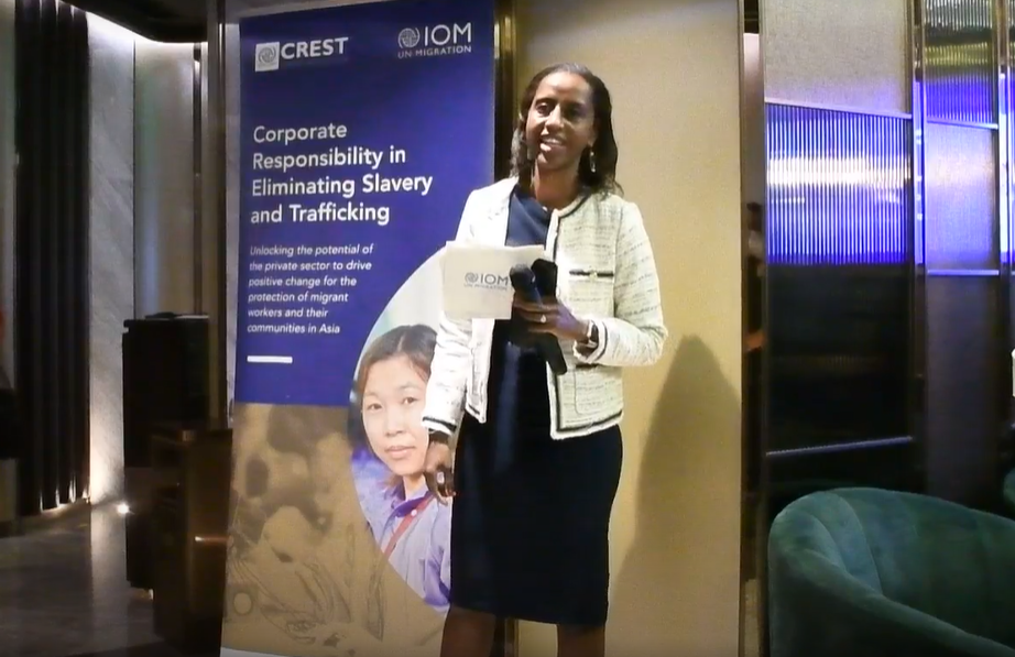 Myriam Mwizerwa, Head of Sub-Office for IOM Hong Kong SAR delivered her opening remarks during the panel discussion